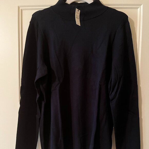 Talbots NWT Navy Mock Turtleneck Long Sleeve Sweater Size 1X - Picture 1 of 3